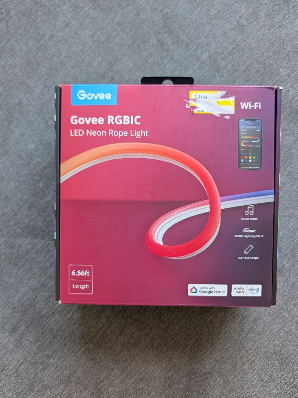 Govee RGBIC LED Neon Rope Light 6.5': Smartphone App-Controlled Novelty Wall Lig